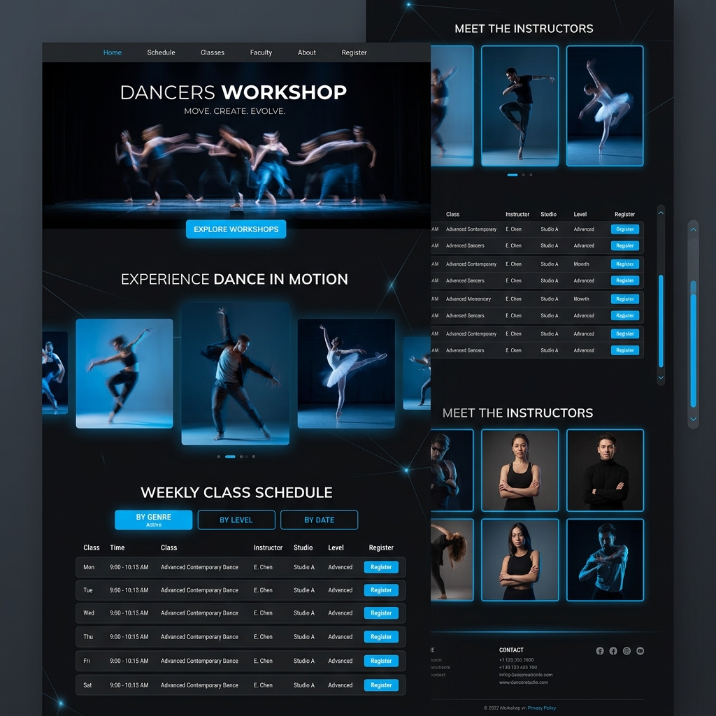 Dancers Workshop class booking site