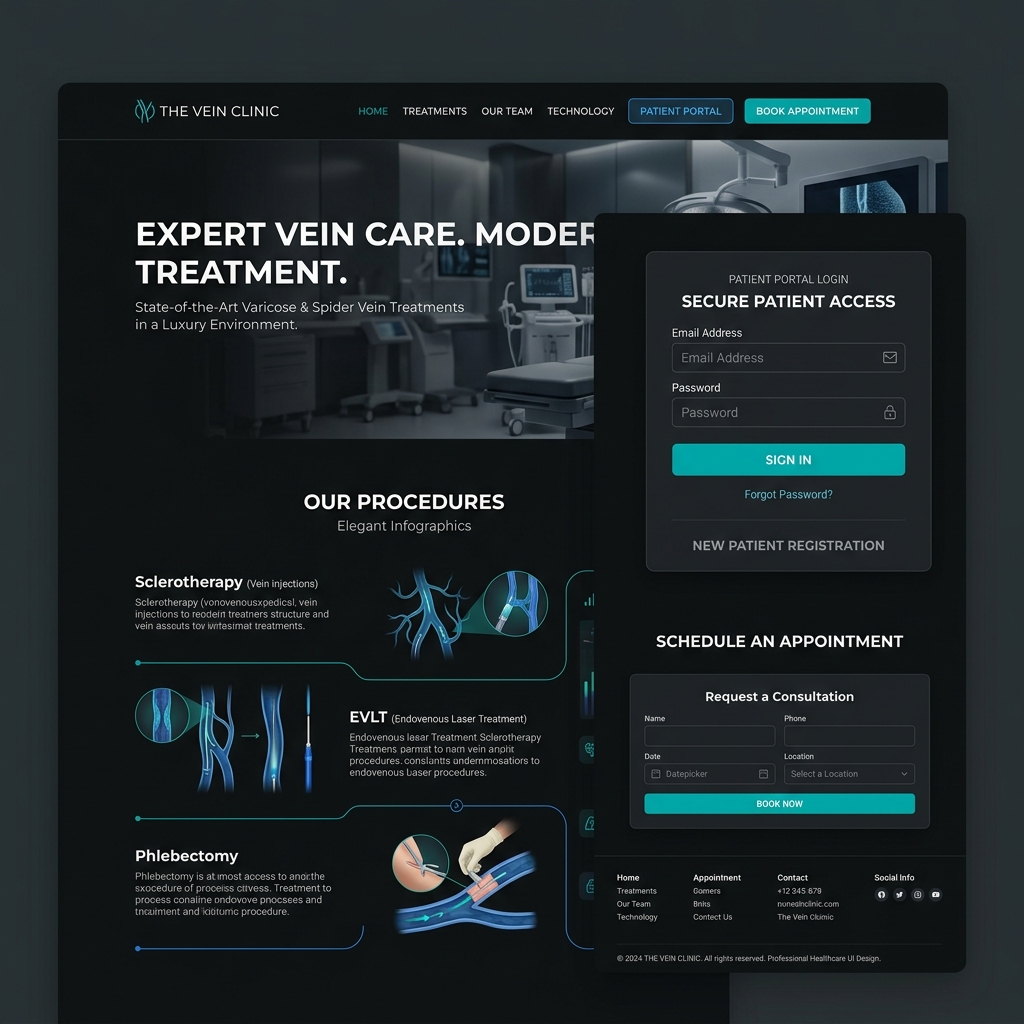 The Vein Clinic of Rome patient booking site